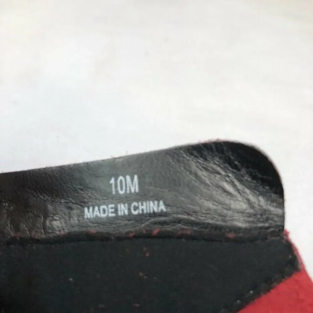 Moda faux suede red stiletto heel bootie size 10 (3.5") - Picture 4 of 6
